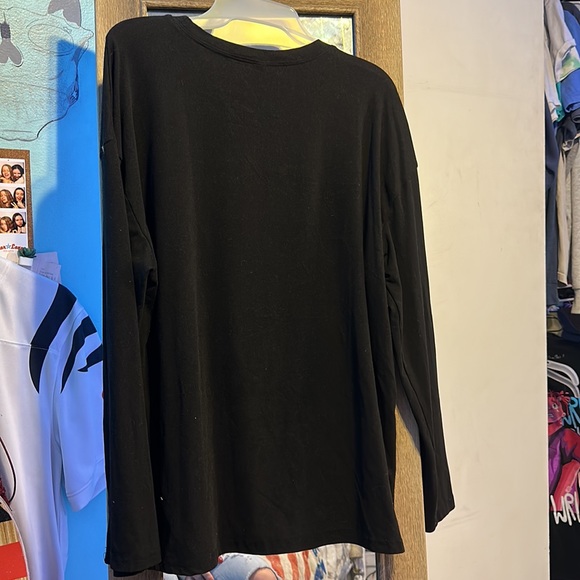 Long Sleeve Black Graphic T shirt - Picture 2 of 2
